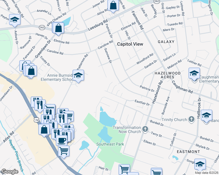 map of restaurants, bars, coffee shops, grocery stores, and more near 620 Legacy Park Court in Columbia