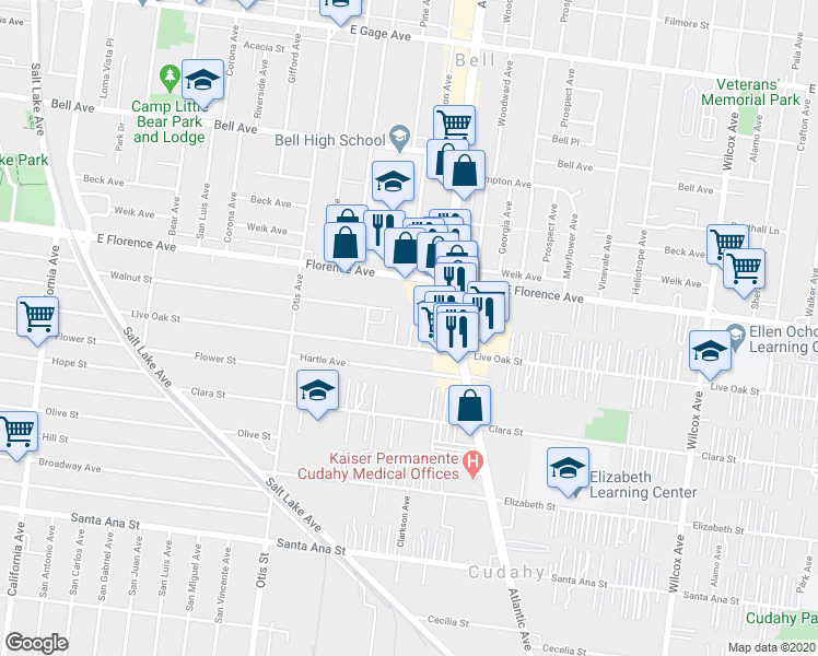 map of restaurants, bars, coffee shops, grocery stores, and more near 7301 Clarkson Avenue in Cudahy