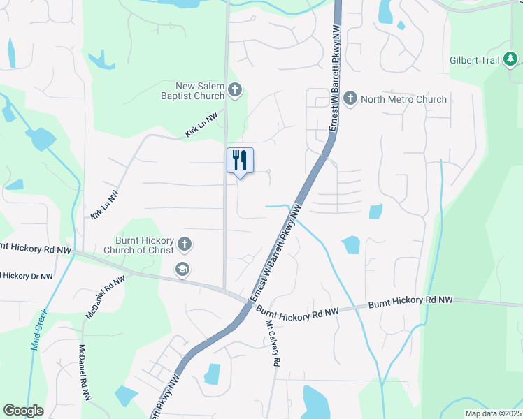 map of restaurants, bars, coffee shops, grocery stores, and more near 608 Tabbystone Northwest in Marietta