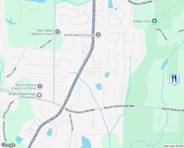 map of restaurants, bars, coffee shops, grocery stores, and more near 1926 Stone Bridge Lane in Marietta