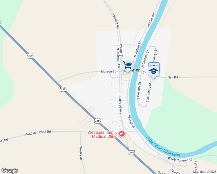 map of restaurants, bars, coffee shops, grocery stores, and more near 200-314 Wilson Street in Sumner