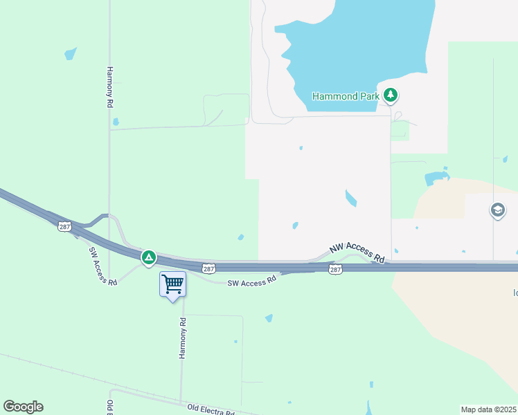 map of restaurants, bars, coffee shops, grocery stores, and more near 2554 Northwest Access Road in Iowa Park