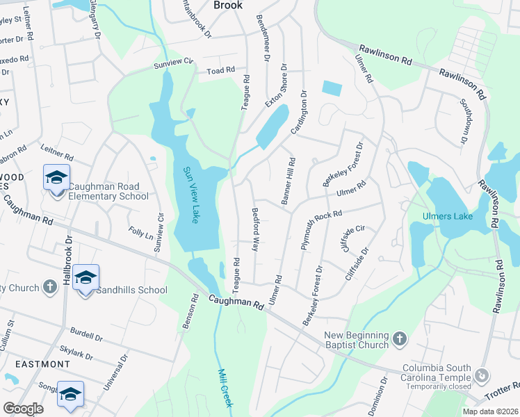map of restaurants, bars, coffee shops, grocery stores, and more near 2421 Saxon Shore Road in Columbia