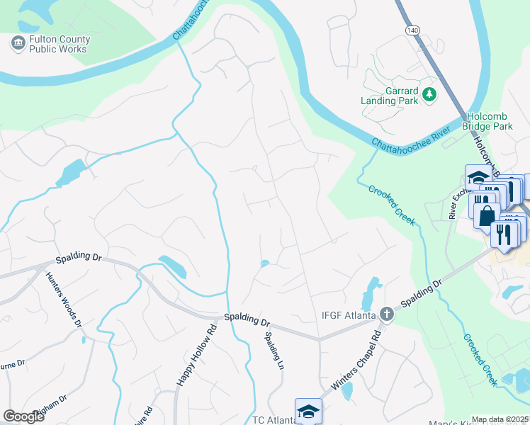 map of restaurants, bars, coffee shops, grocery stores, and more near 400 Meadow Gate Close in Atlanta