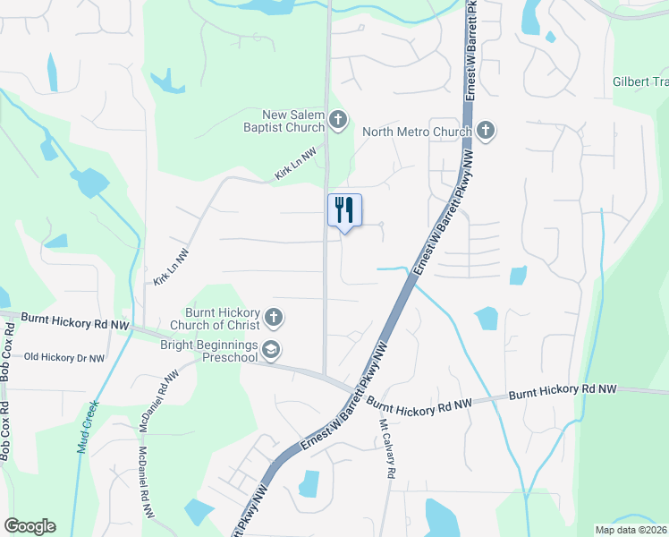 map of restaurants, bars, coffee shops, grocery stores, and more near 621 Tabbystone Northwest in Marietta