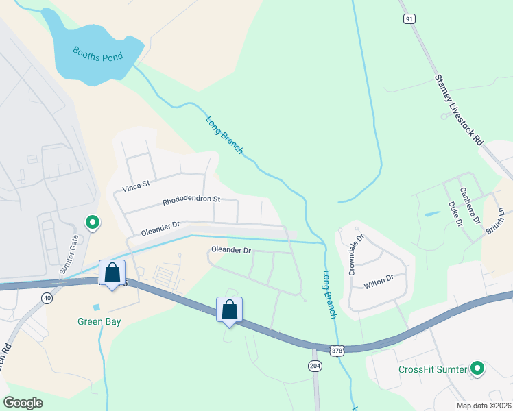 map of restaurants, bars, coffee shops, grocery stores, and more near 1730 Pyracantha Road in Sumter