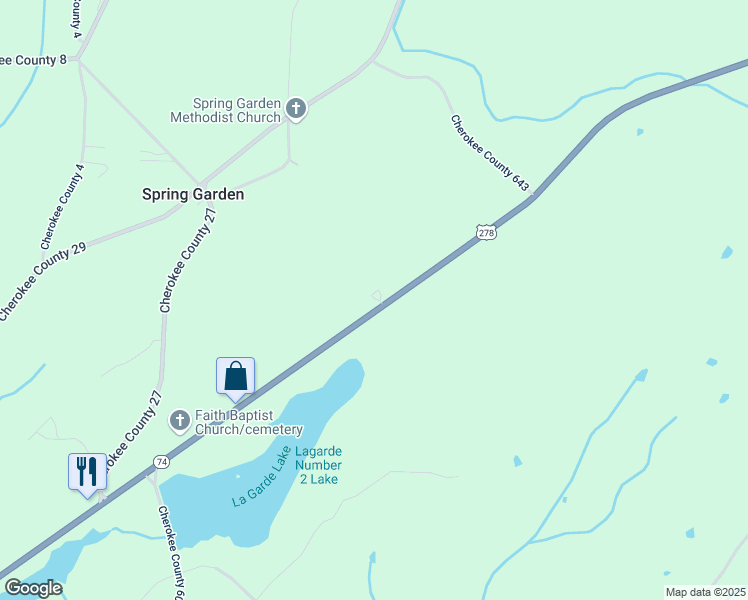 map of restaurants, bars, coffee shops, grocery stores, and more near 1285 U.S. 278 in Piedmont