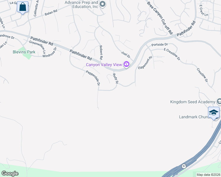 map of restaurants, bars, coffee shops, grocery stores, and more near 2631 Rudy Street in Rowland Heights