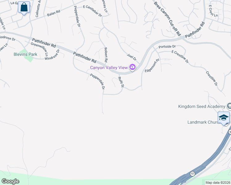 map of restaurants, bars, coffee shops, grocery stores, and more near 2641 Rudy Street in Rowland Heights