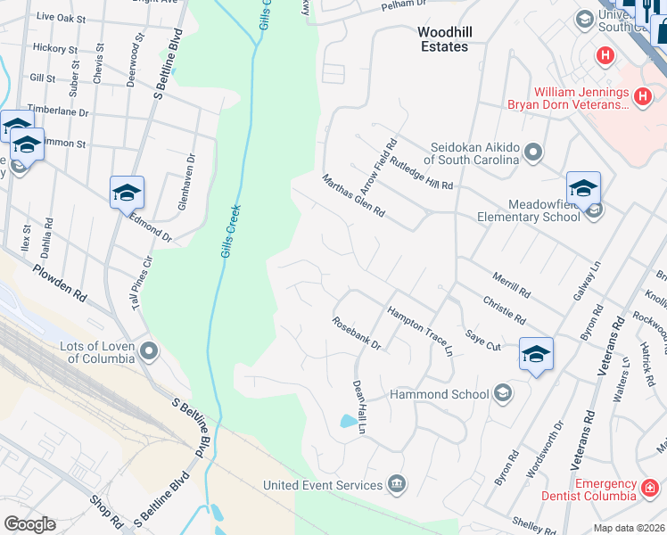 map of restaurants, bars, coffee shops, grocery stores, and more near 8 Hickory Trace Court in Columbia