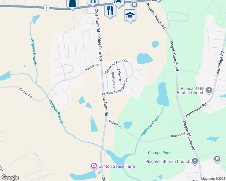 map of restaurants, bars, coffee shops, grocery stores, and more near 144 Richmond Farm Circle in Lexington