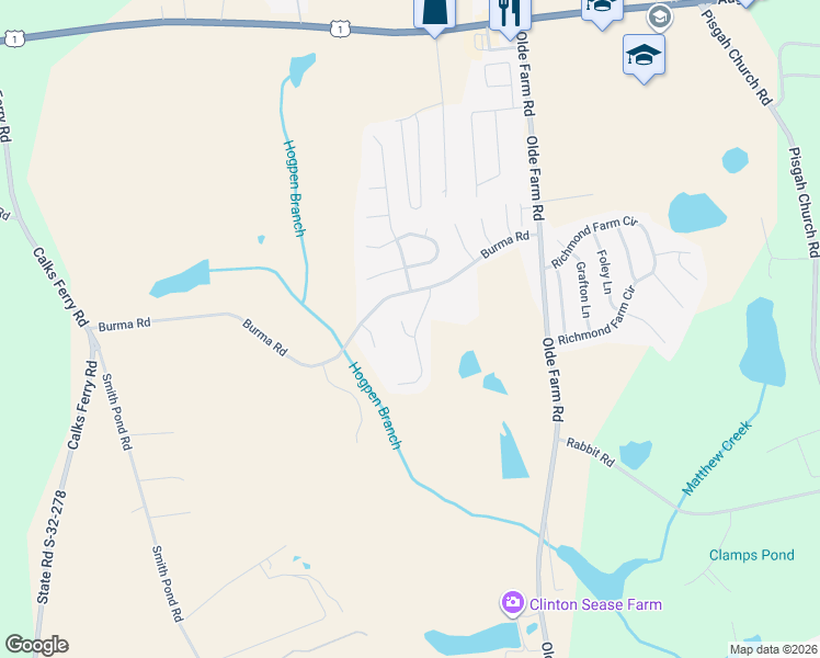 map of restaurants, bars, coffee shops, grocery stores, and more near 124 Rosewood Lane in Lexington