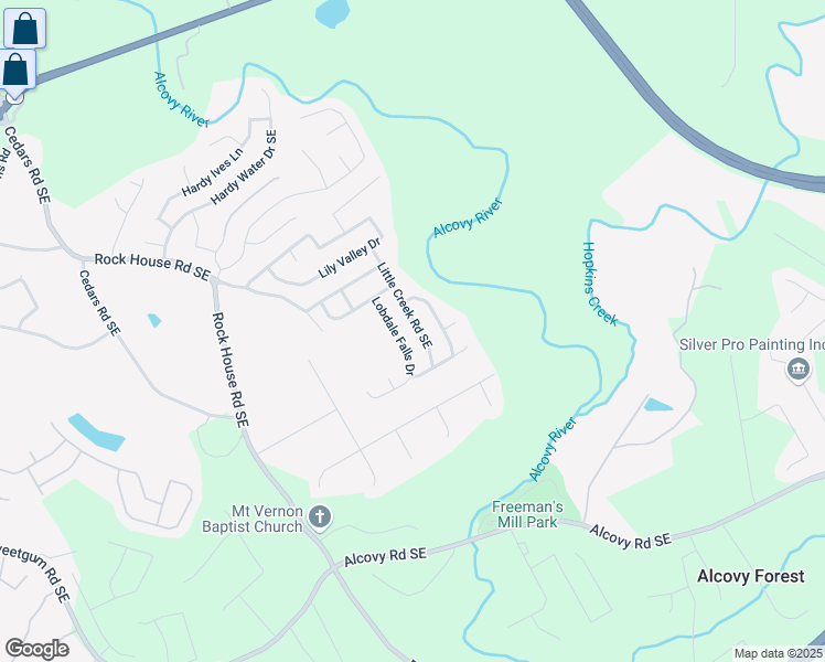 map of restaurants, bars, coffee shops, grocery stores, and more near 425 Little Creek Road Southeast in Lawrenceville