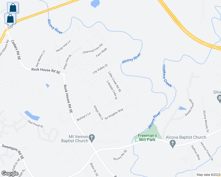map of restaurants, bars, coffee shops, grocery stores, and more near 433 Lobdale Falls Drive in Lawrenceville