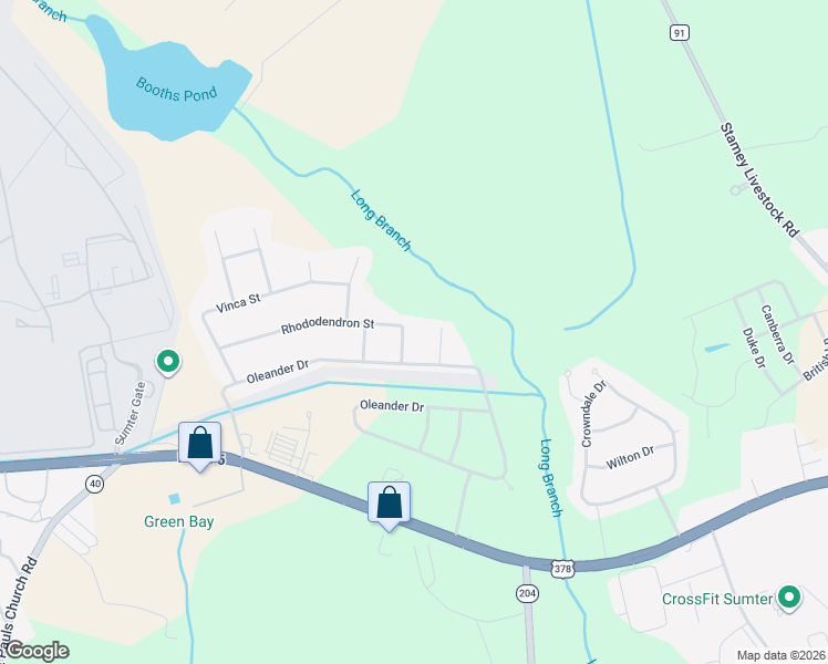map of restaurants, bars, coffee shops, grocery stores, and more near 3620 Rhododendron Street in Sumter