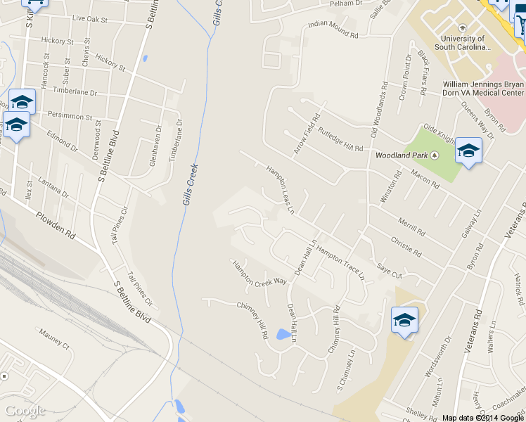 map of restaurants, bars, coffee shops, grocery stores, and more near 8 Hickory Trace Court in Columbia