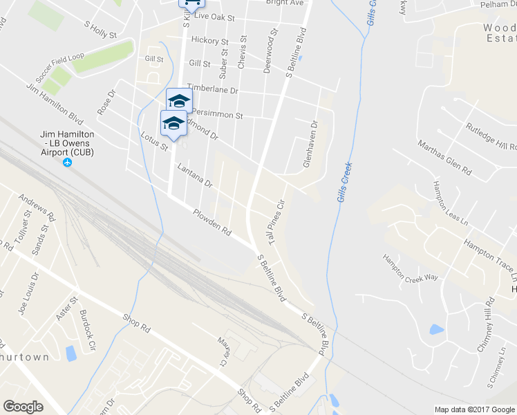 map of restaurants, bars, coffee shops, grocery stores, and more near 4103 Lantana Drive in Columbia