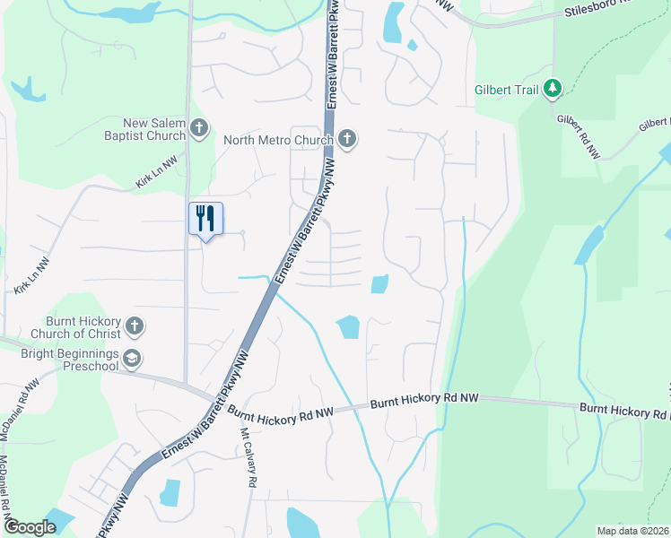 map of restaurants, bars, coffee shops, grocery stores, and more near 1823 Stone Bridge Way in Marietta