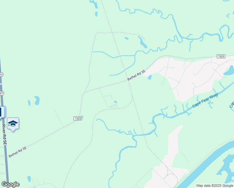 map of restaurants, bars, coffee shops, grocery stores, and more near 6059 Bethel Road Southeast in Southport