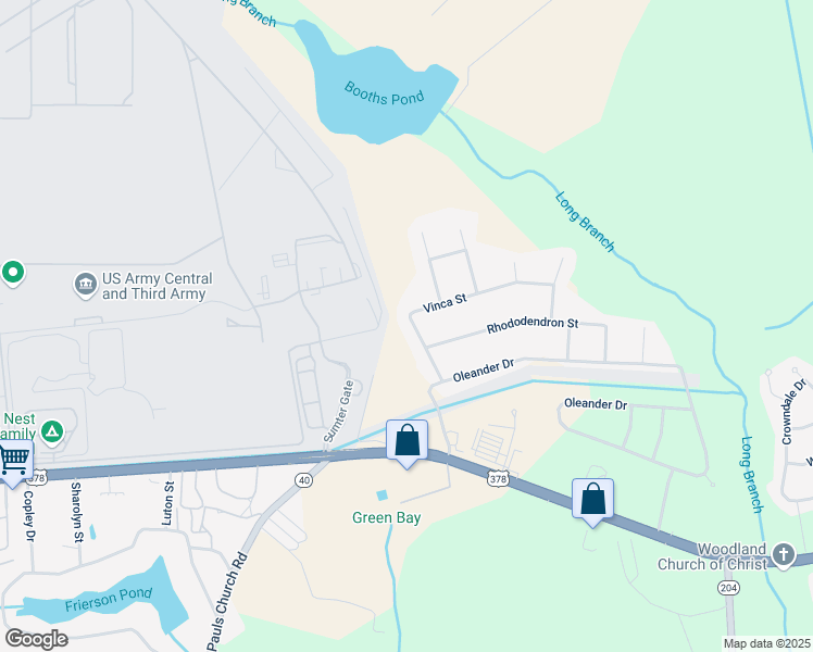 map of restaurants, bars, coffee shops, grocery stores, and more near 3925 Vinca Street in Sumter