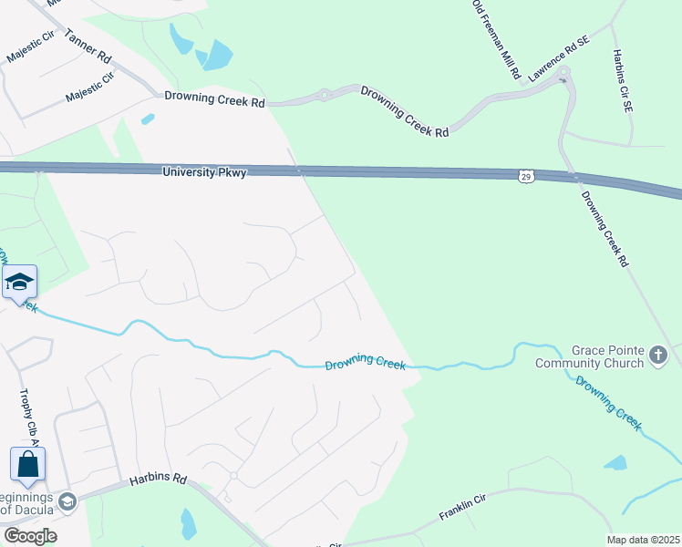 map of restaurants, bars, coffee shops, grocery stores, and more near 2990 Williams Farm Drive in Dacula