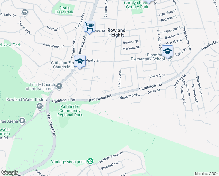 map of restaurants, bars, coffee shops, grocery stores, and more near 2751 Batson Avenue in Rowland Heights