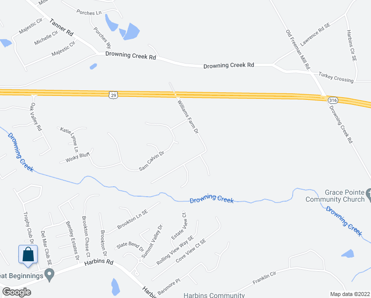 map of restaurants, bars, coffee shops, grocery stores, and more near 1027 Carly Joanna Court in Dacula