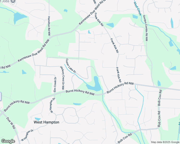 map of restaurants, bars, coffee shops, grocery stores, and more near 3215 Custer Lake Drive Northwest in Marietta