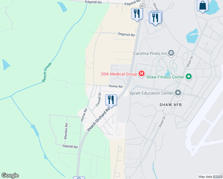 map of restaurants, bars, coffee shops, grocery stores, and more near 5 Country Squire Court in Sumter
