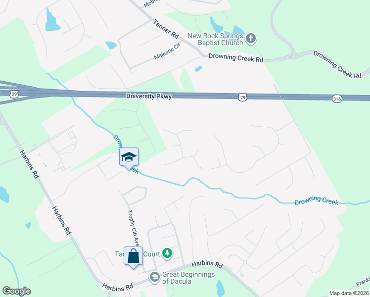 map of restaurants, bars, coffee shops, grocery stores, and more near 2767 James Henry Drive in Dacula