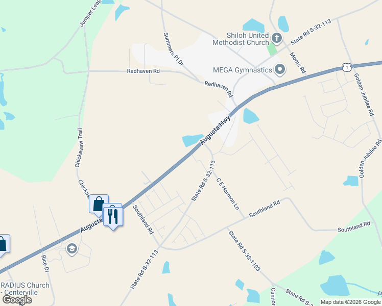 map of restaurants, bars, coffee shops, grocery stores, and more near 3901 Augusta Highway in Gilbert