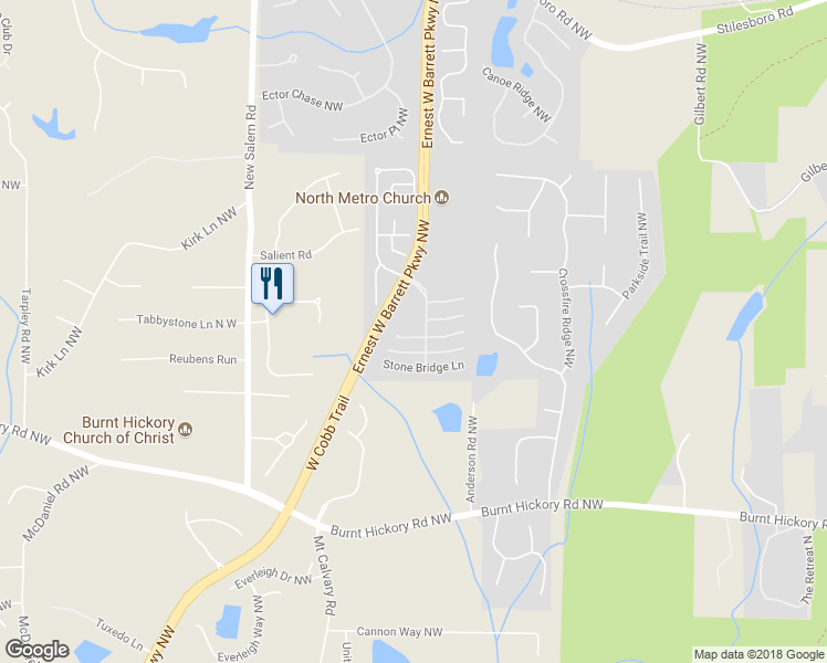 map of restaurants, bars, coffee shops, grocery stores, and more near 1832 Stone Bridge Way in Marietta