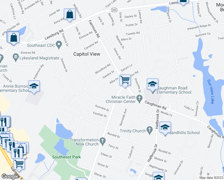 map of restaurants, bars, coffee shops, grocery stores, and more near 1642 Deborah Drive in Columbia