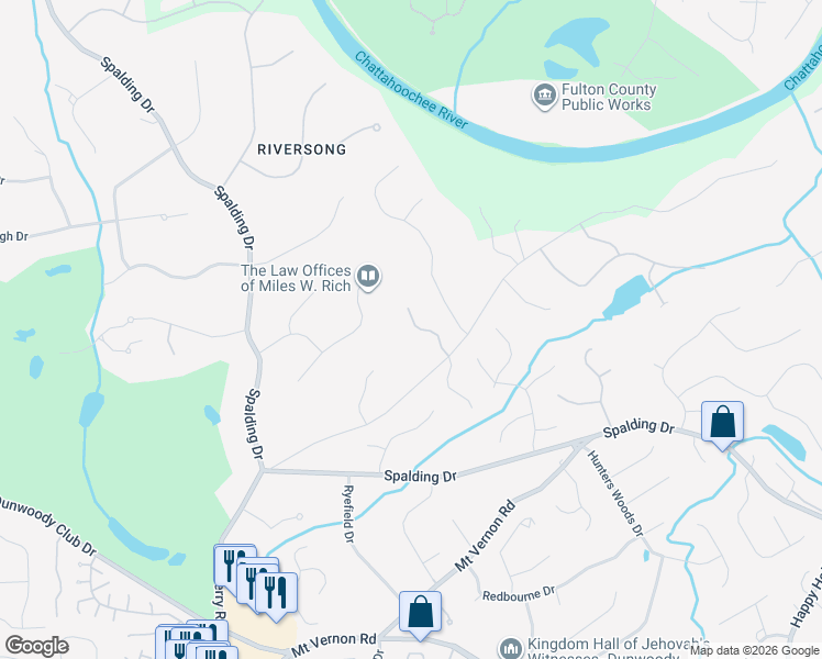 map of restaurants, bars, coffee shops, grocery stores, and more near 110 Sentinae Close in Atlanta