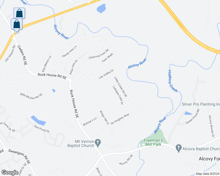 map of restaurants, bars, coffee shops, grocery stores, and more near 1593 Little Creek Drive in Lawrenceville