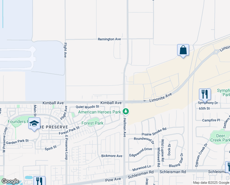 map of restaurants, bars, coffee shops, grocery stores, and more near 15640 Hellman Avenue in Chino