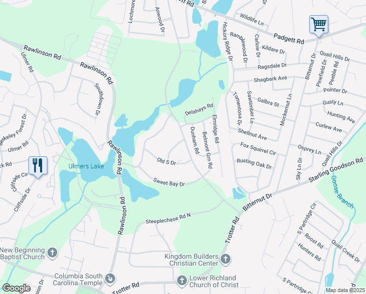 map of restaurants, bars, coffee shops, grocery stores, and more near 10 Candlewood Lane in Columbia