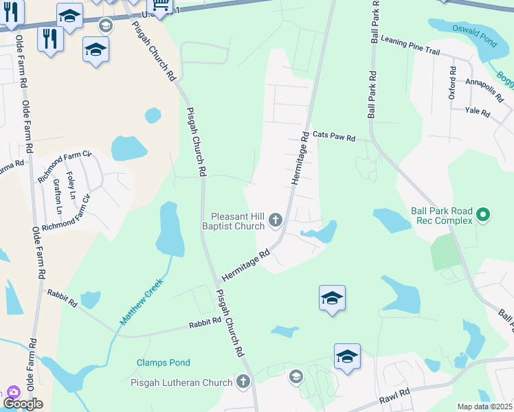 map of restaurants, bars, coffee shops, grocery stores, and more near 126 Lancelot Court in Lexington