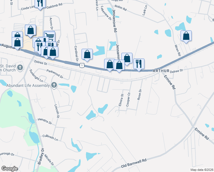 map of restaurants, bars, coffee shops, grocery stores, and more near 249 Montclaire Circle in West Columbia