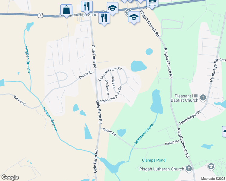 map of restaurants, bars, coffee shops, grocery stores, and more near 113 Foley Lane in Lexington
