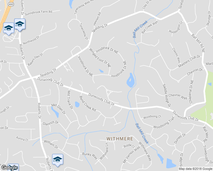 map of restaurants, bars, coffee shops, grocery stores, and more near 14 Ball Mill Place in Atlanta