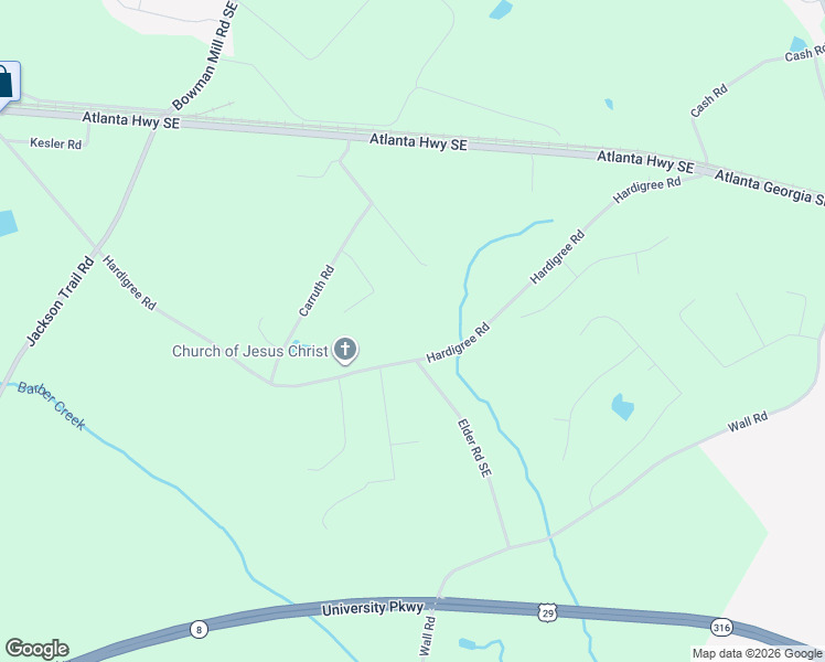 map of restaurants, bars, coffee shops, grocery stores, and more near 1496 Hardigree Road in Winder