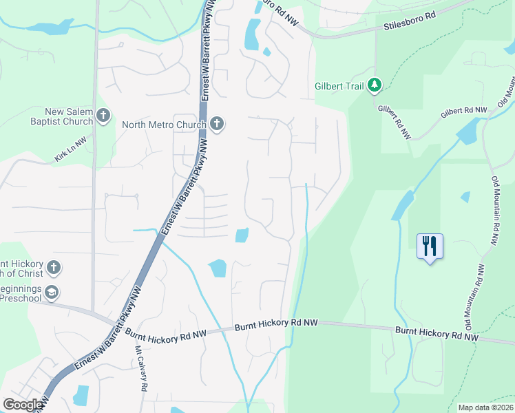 map of restaurants, bars, coffee shops, grocery stores, and more near 750 Hardage Farm Drive Northwest in Marietta
