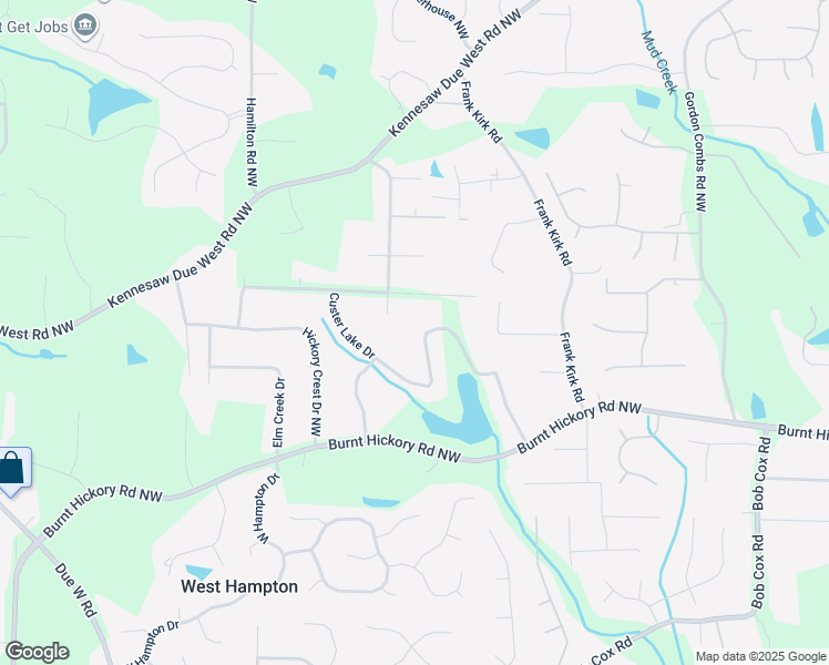 map of restaurants, bars, coffee shops, grocery stores, and more near 3226 Custer Lake Drive Northwest in Marietta