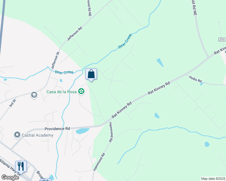 map of restaurants, bars, coffee shops, grocery stores, and more near 2203 Wagon Wheel Trail in Statham