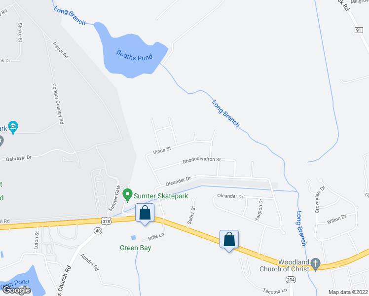 map of restaurants, bars, coffee shops, grocery stores, and more near 3760 Vinca Street in Sumter