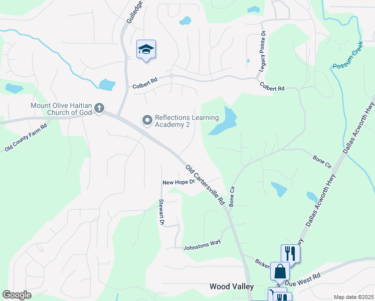 map of restaurants, bars, coffee shops, grocery stores, and more near 56 Brentwood Drive in Dallas