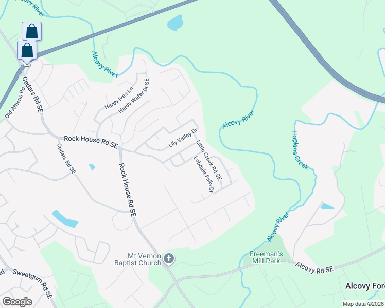 map of restaurants, bars, coffee shops, grocery stores, and more near 1676 Little Creek Drive in Lawrenceville