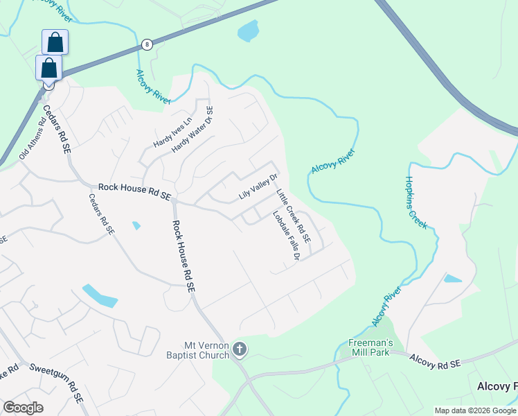 map of restaurants, bars, coffee shops, grocery stores, and more near 1676 Little Creek Drive in Lawrenceville