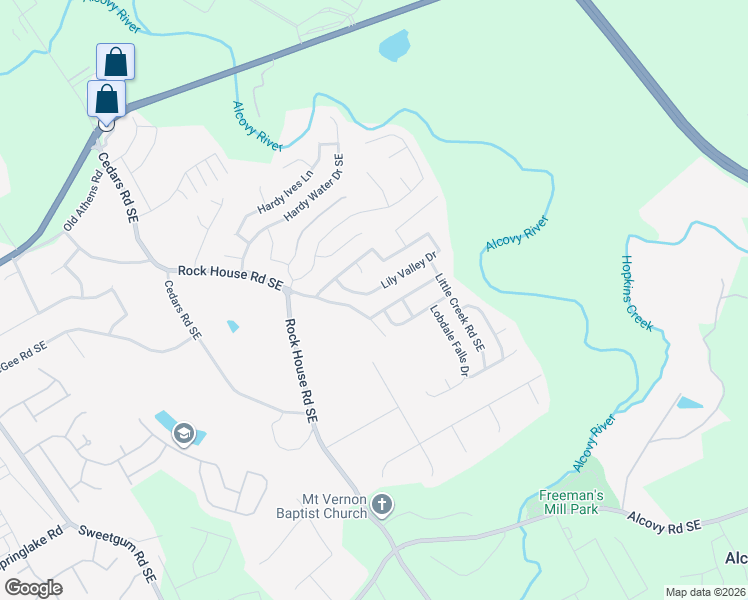 map of restaurants, bars, coffee shops, grocery stores, and more near 2230 Lily Valley Drive in Lawrenceville